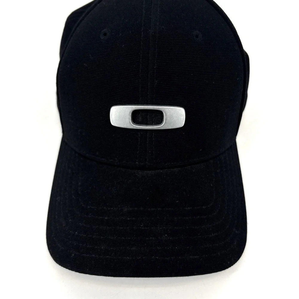 Oakley Metal Gascan Hat Mens A-Flex Stretch Fit Baseball Cap Casual Blk Size S/M